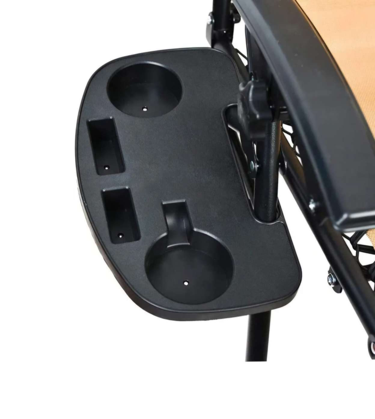 Black Plastic 2 Cup Holder Tray Table for  Zero Gravity Chair - photo 3