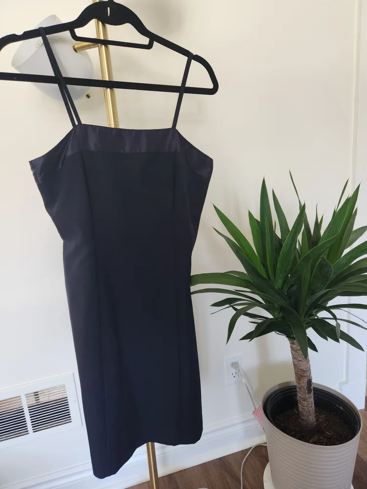 Vintage Navy Blue Slip Dress. Size Small thumbnail