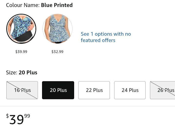 NEW!   LULU HATHAWAY Plus Size Tankini Swimsuit image indicator(4)