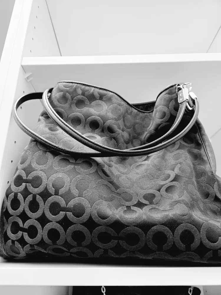 COACH Signature Handbag  Black image indicator(3)