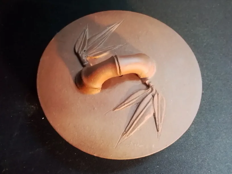 Antique Chinese Zisha Bamboo Teapot Signed by Artist💚 image indicator(6)