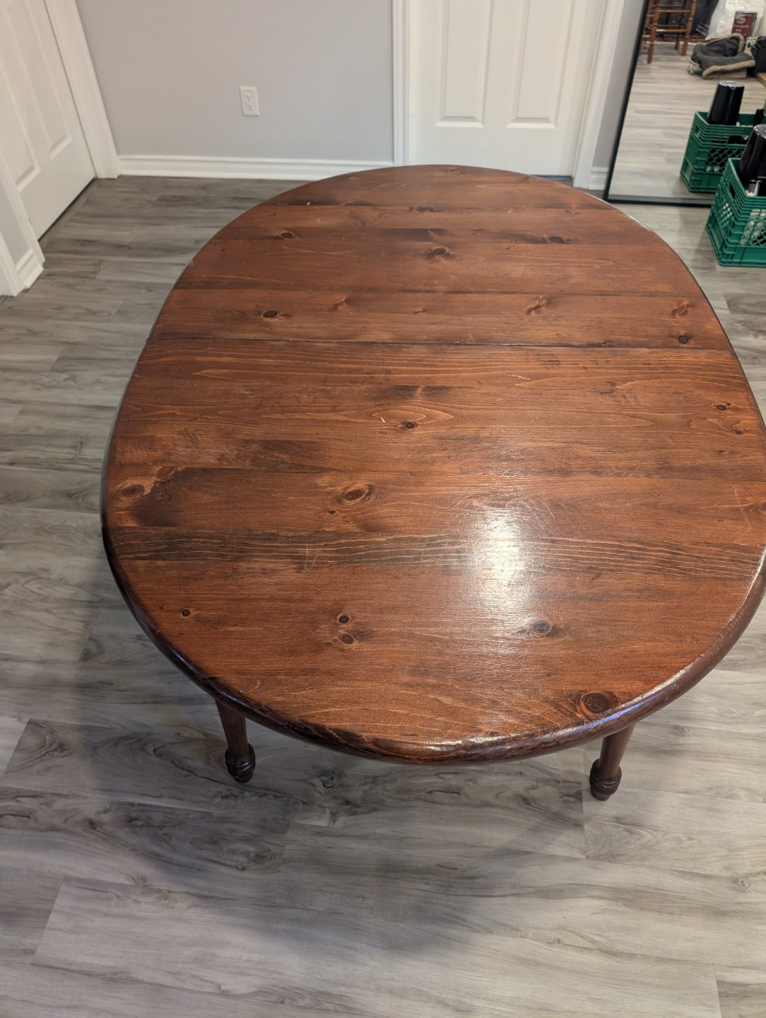 expandable wooden dining table with 6 chairs - photo 3