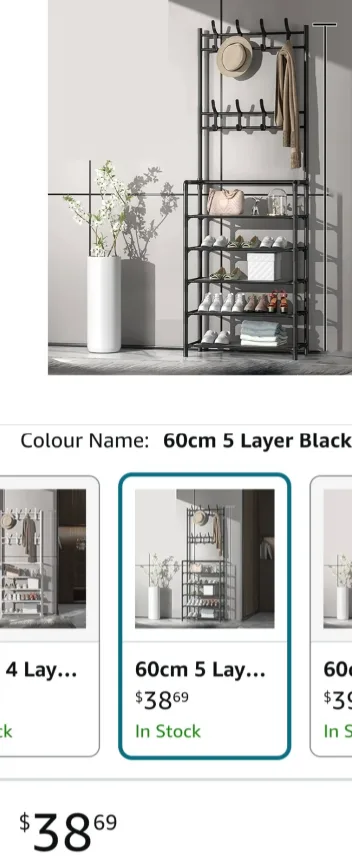 Shoe Rack with Coat Rack image indicator(3)