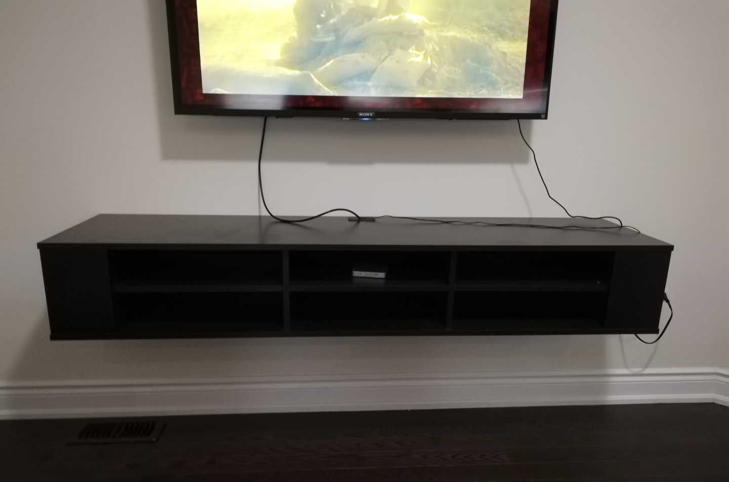 Chocolate Color Floating TV Stand Media Console