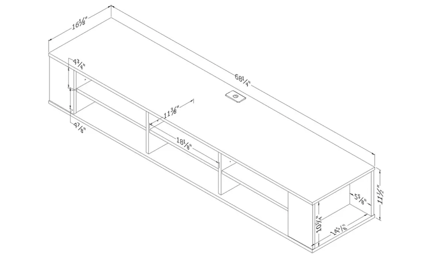 Chocolate Color Floating TV Stand Media Console - photo 3
