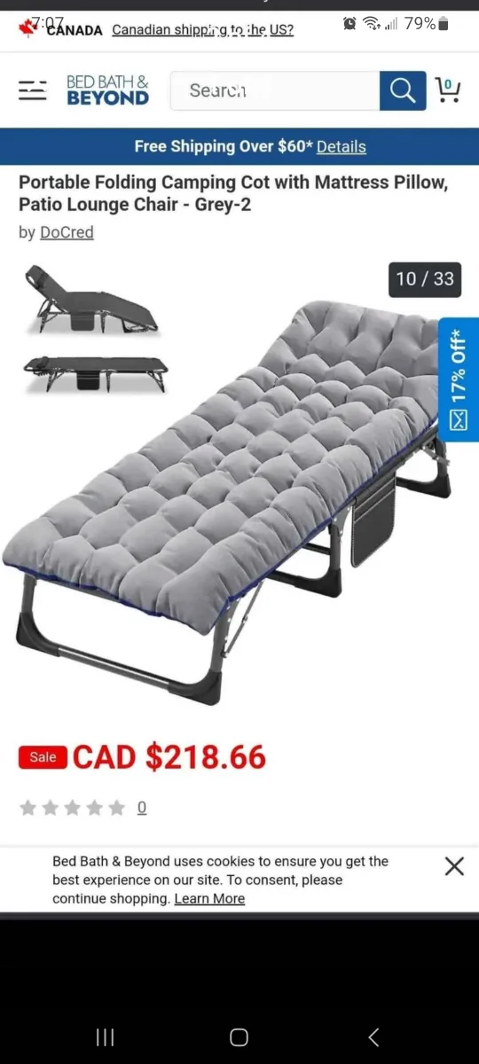 Sportneer 5-Position Folding Camping cotwith Mattress brand and image indicator(2)