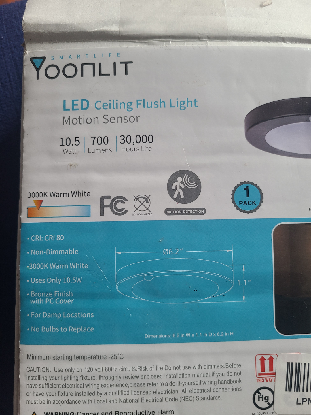 2-Pack Yoonlit LED Ceiling Flush Lights - photo 3