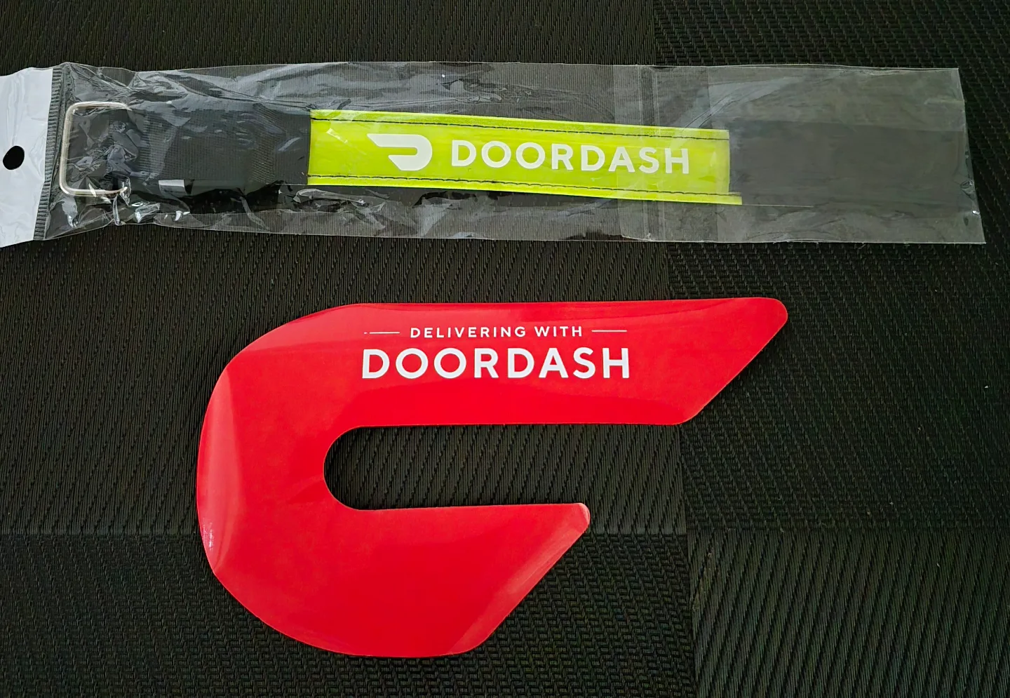 DoorDash Window Decal and reflective strap thumbnail