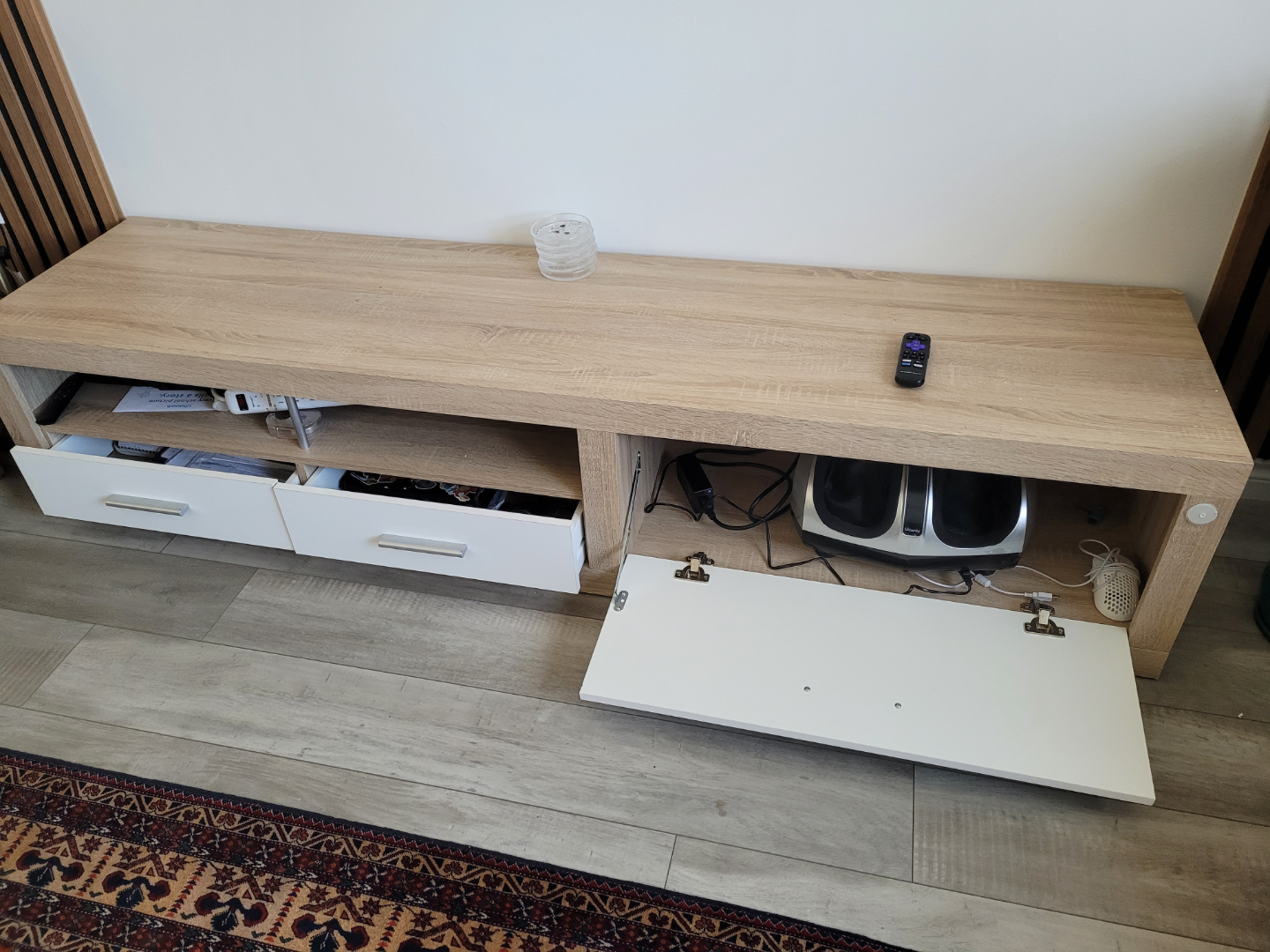 TV Stand with Two Drawers and Open Shelving - photo 3