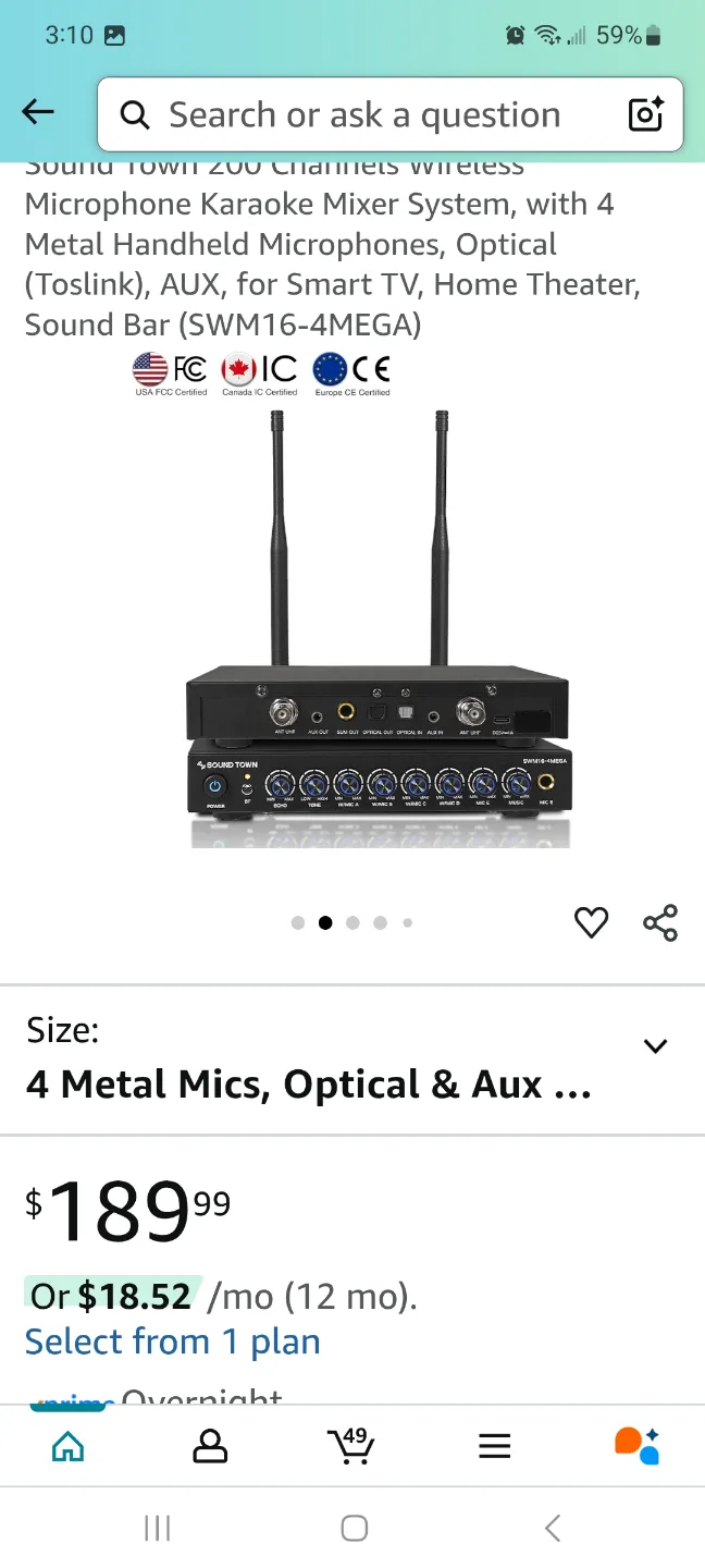 Sound Town 200 Channel Wireless Microphone Karaoke Mixer System image indicator(2)