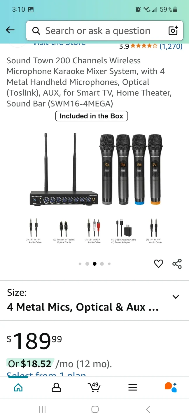 Sound Town 200 Channel Wireless Microphone Karaoke Mixer System image indicator(3)