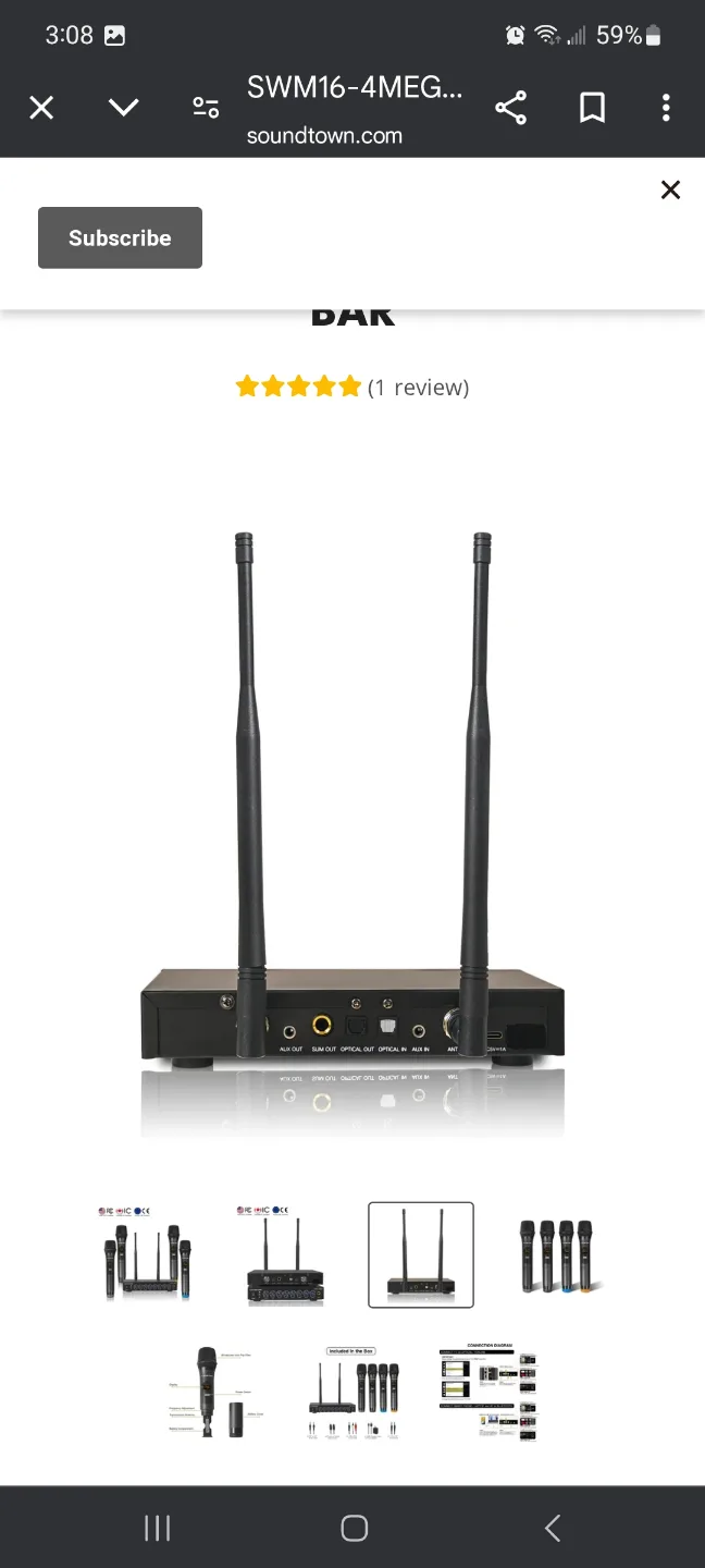 Sound Town 200 Channel Wireless Microphone Karaoke Mixer System image indicator(5)