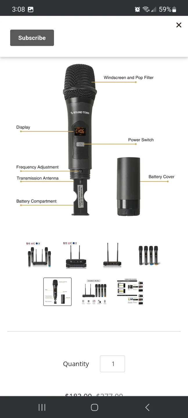 Sound Town 200 Channel Wireless Microphone Karaoke Mixer System image indicator(7)