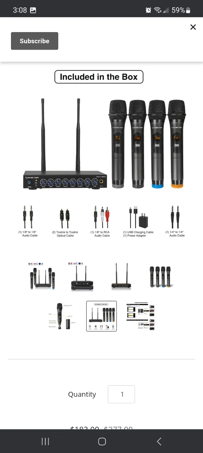 Sound Town 200 Channel Wireless Microphone Karaoke Mixer System image indicator(8)