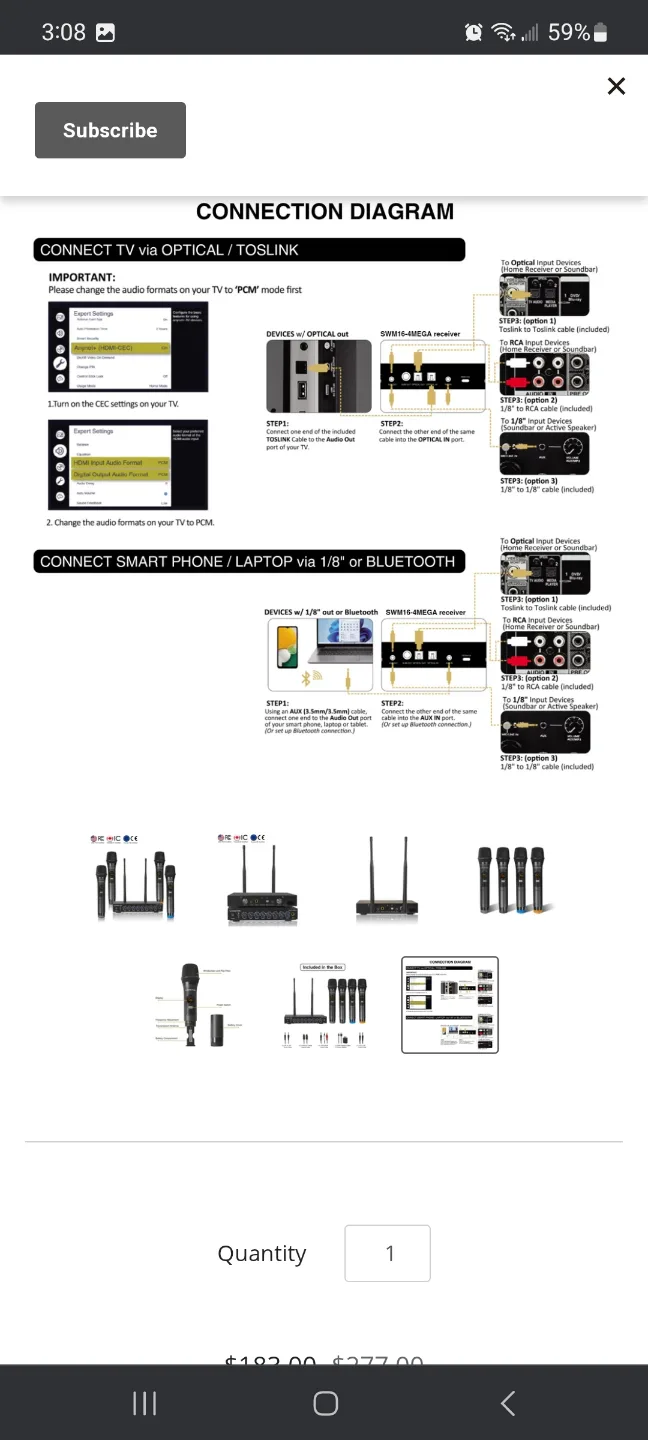 Sound Town 200 Channel Wireless Microphone Karaoke Mixer System image indicator(9)