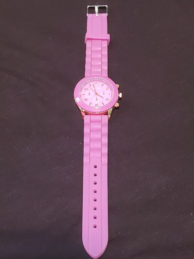 Women's Puple with Gold Silicone Band Watch image indicator(2)