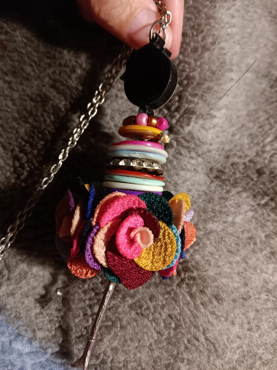 💚Unique Botton and Fabric Doll Necklace image indicator(2)