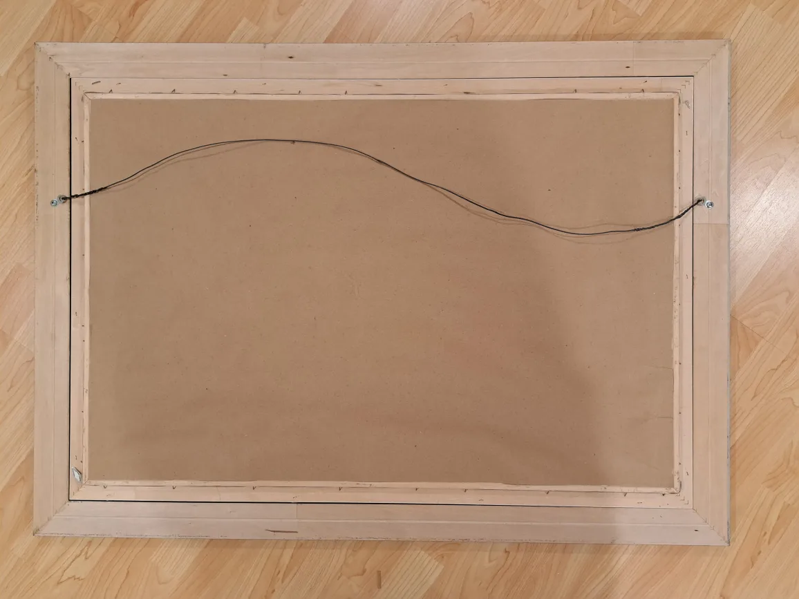 30.5"x43" Framed Oil Painting of Snowy European Street Scene image indicator(7)