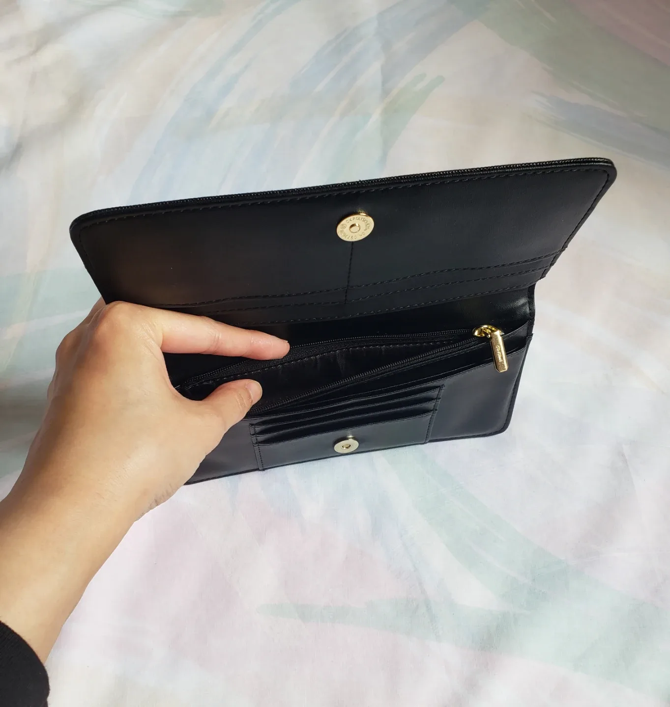 Black Leather Long Wallet image indicator(3)