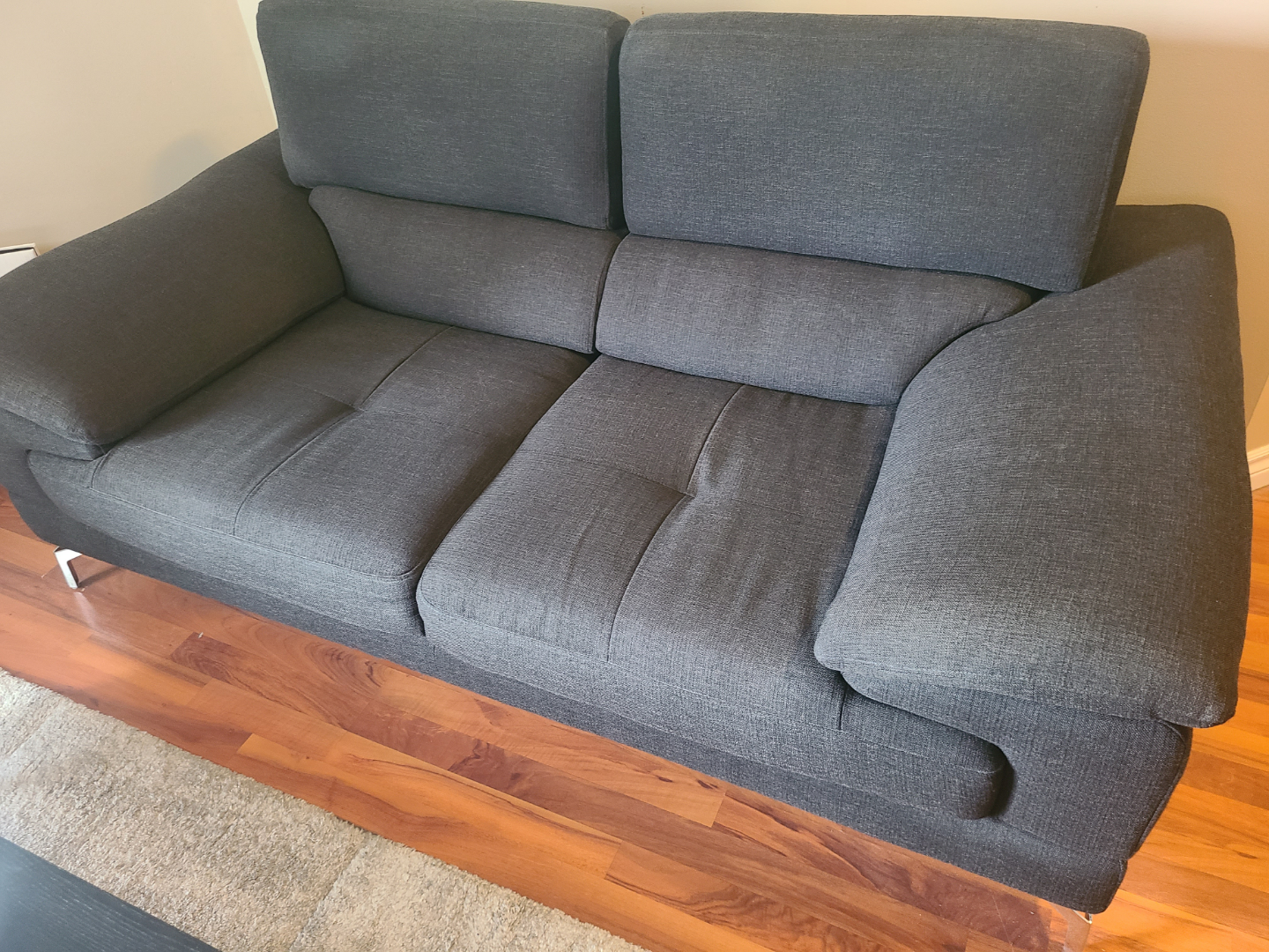 Mobilia- Modern Dark Grey Loveseat
