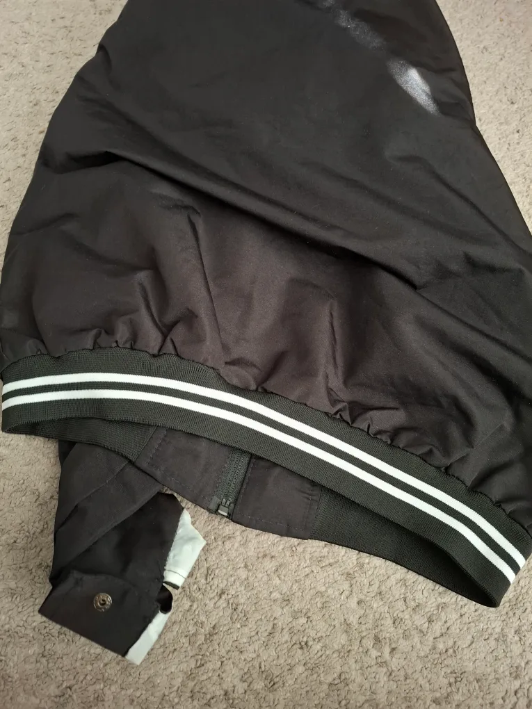 Men's Black Hooded Jacket with White Stripes image indicator(2)