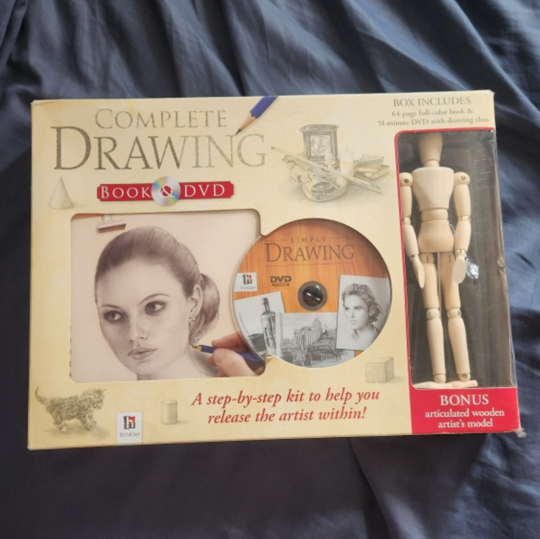 Complete Drawing Book & DVD with Wooden Artist's Model