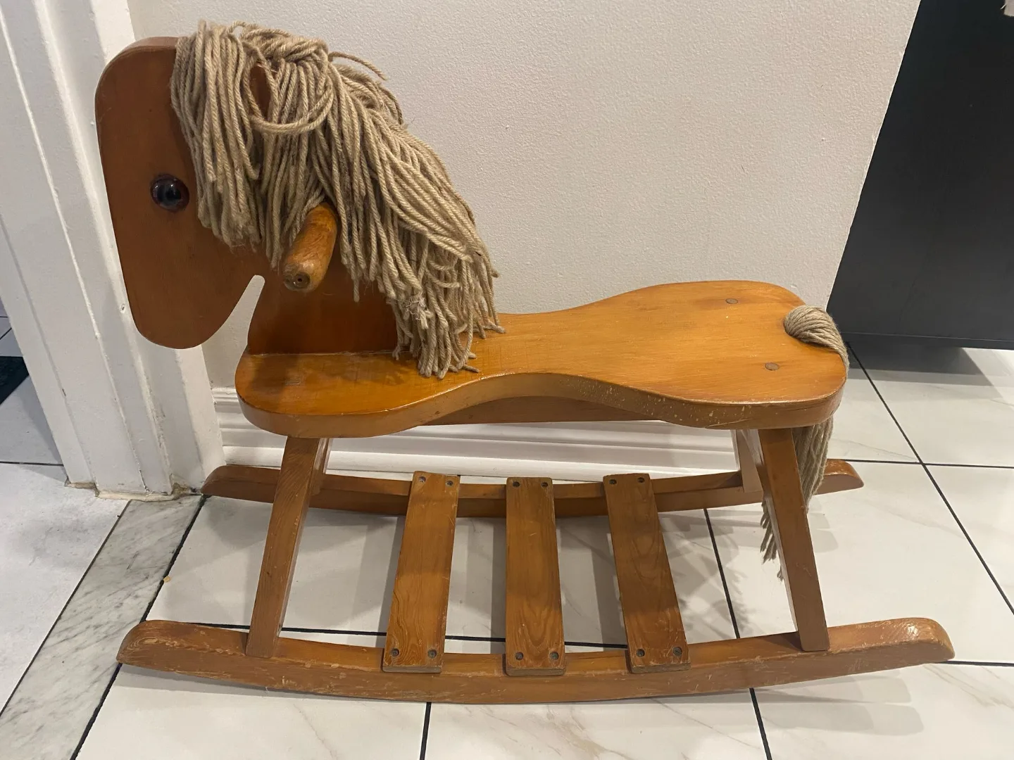 Vintage Wooden Rocking Horse Toy thumbnail