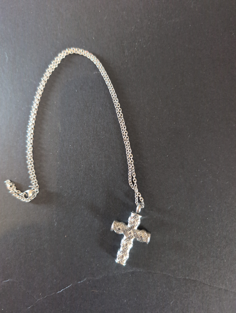Silver Cross Necklace. (Cremation Ash Necklace) 💚 - photo 2