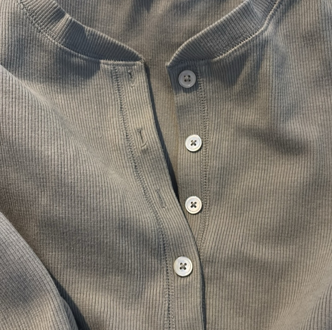 Wilfred Free Ribbed Henley Top - Size M 💚 - photo 4