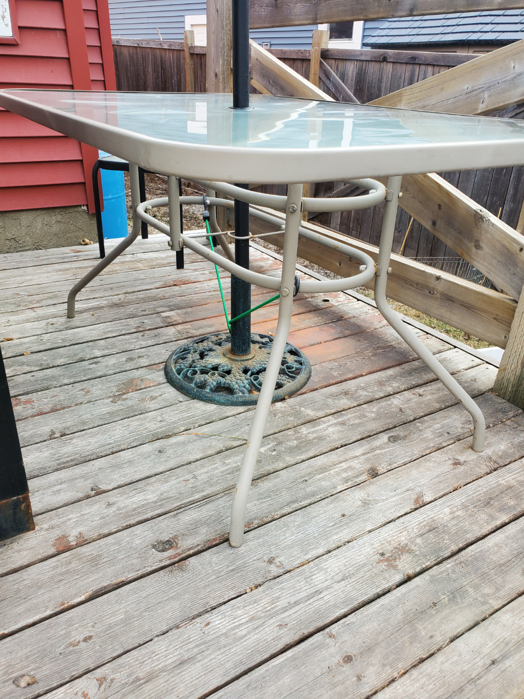 Outdoor Patio Table with Glass Top