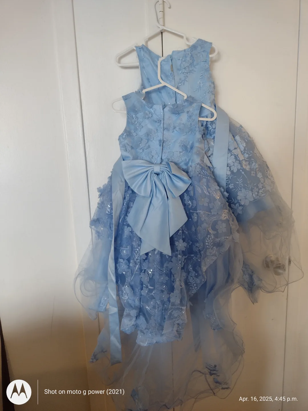 Girls' Light Blue High-Low Flower Girl Dress image indicator(3)