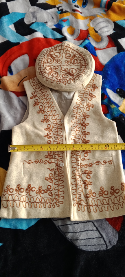 Afghan Embroidered Vest and Hat Set - photo 2