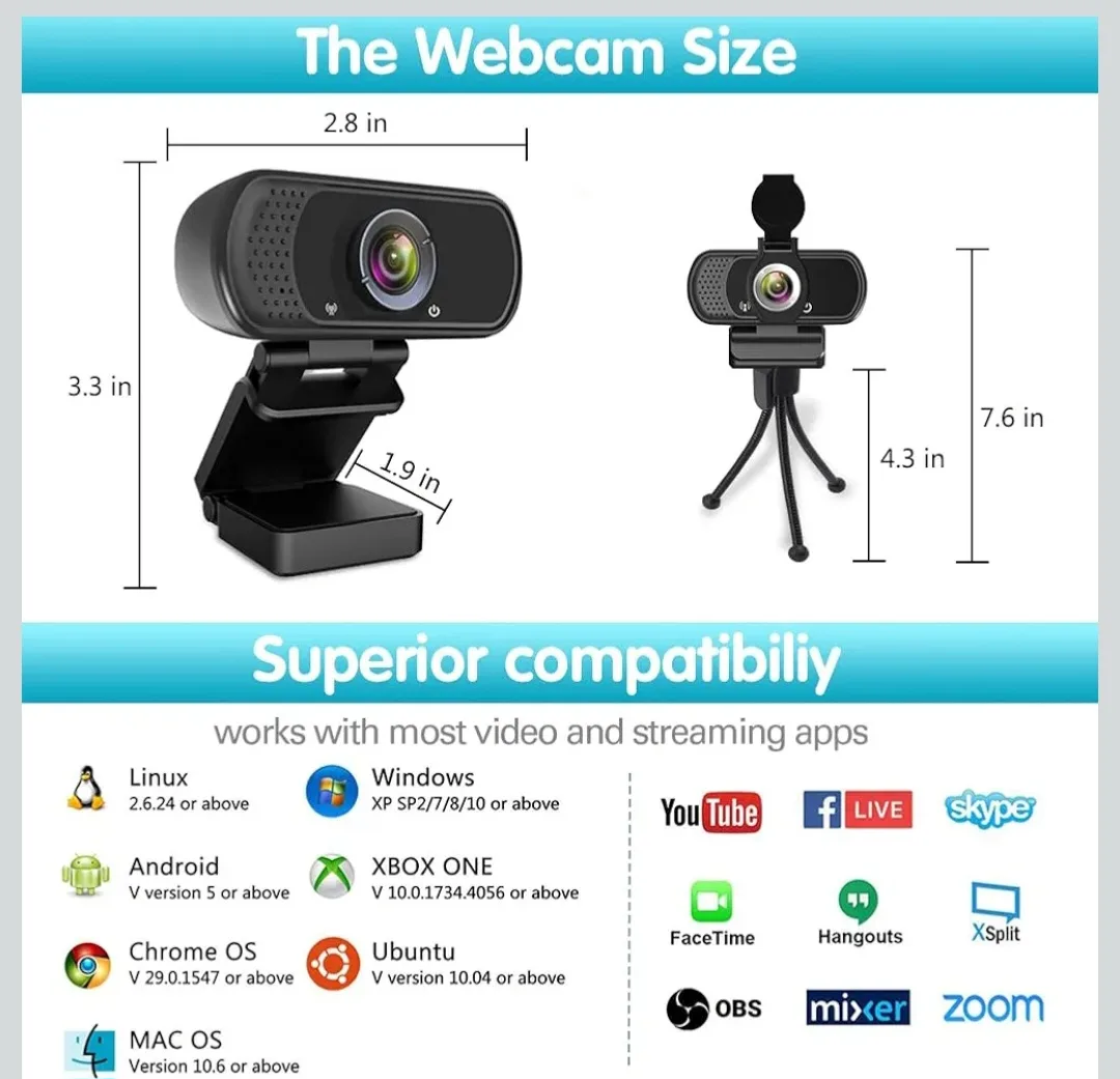Full HD 1080p Webcam with 110-Degree Wide-Screen View image indicator(3)