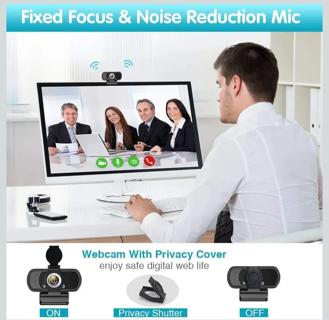 Full HD 1080p Webcam with 110-Degree Wide-Screen View image indicator(8)