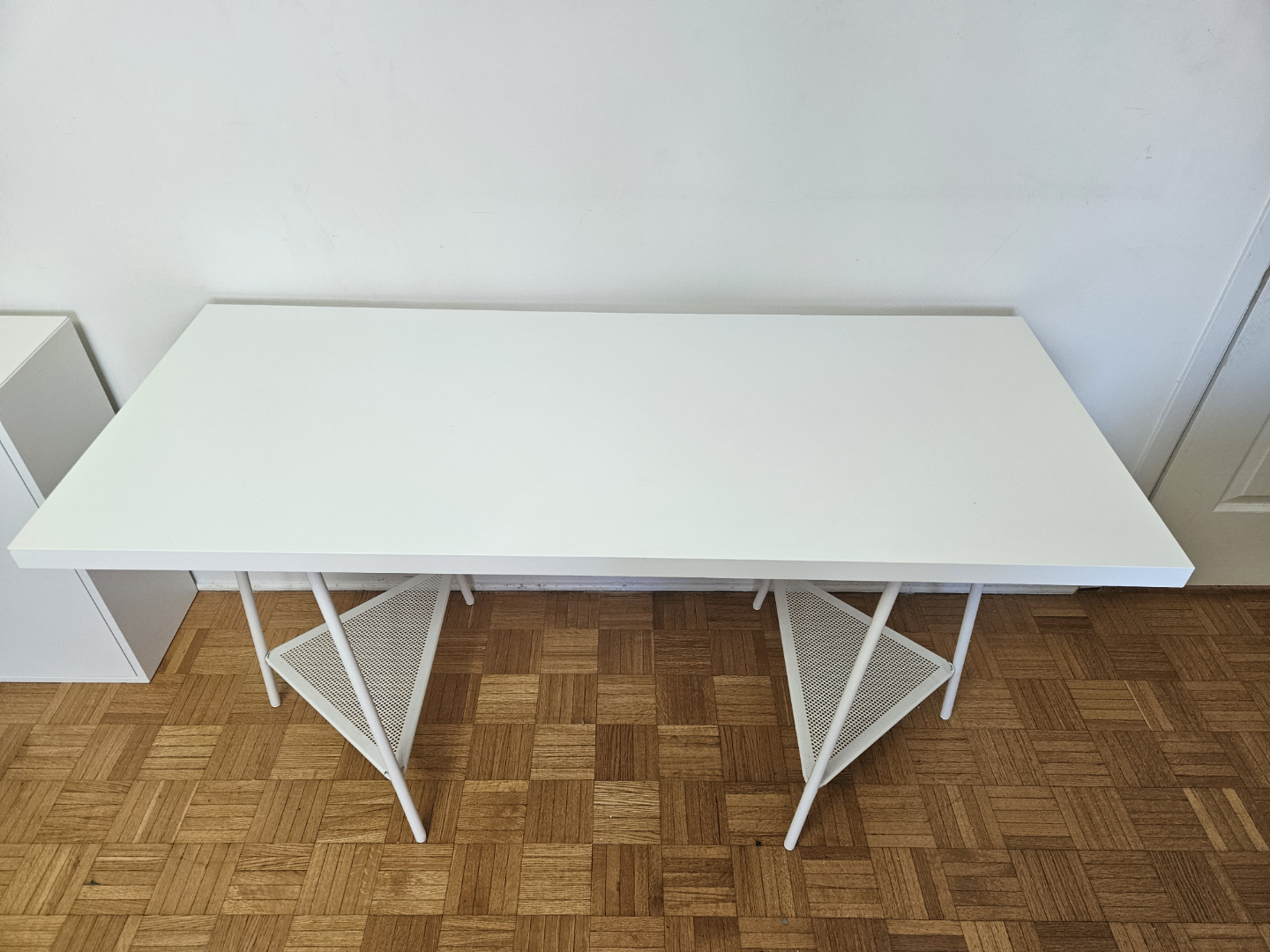 White IKEA Desk with Metal Legs - photo 2