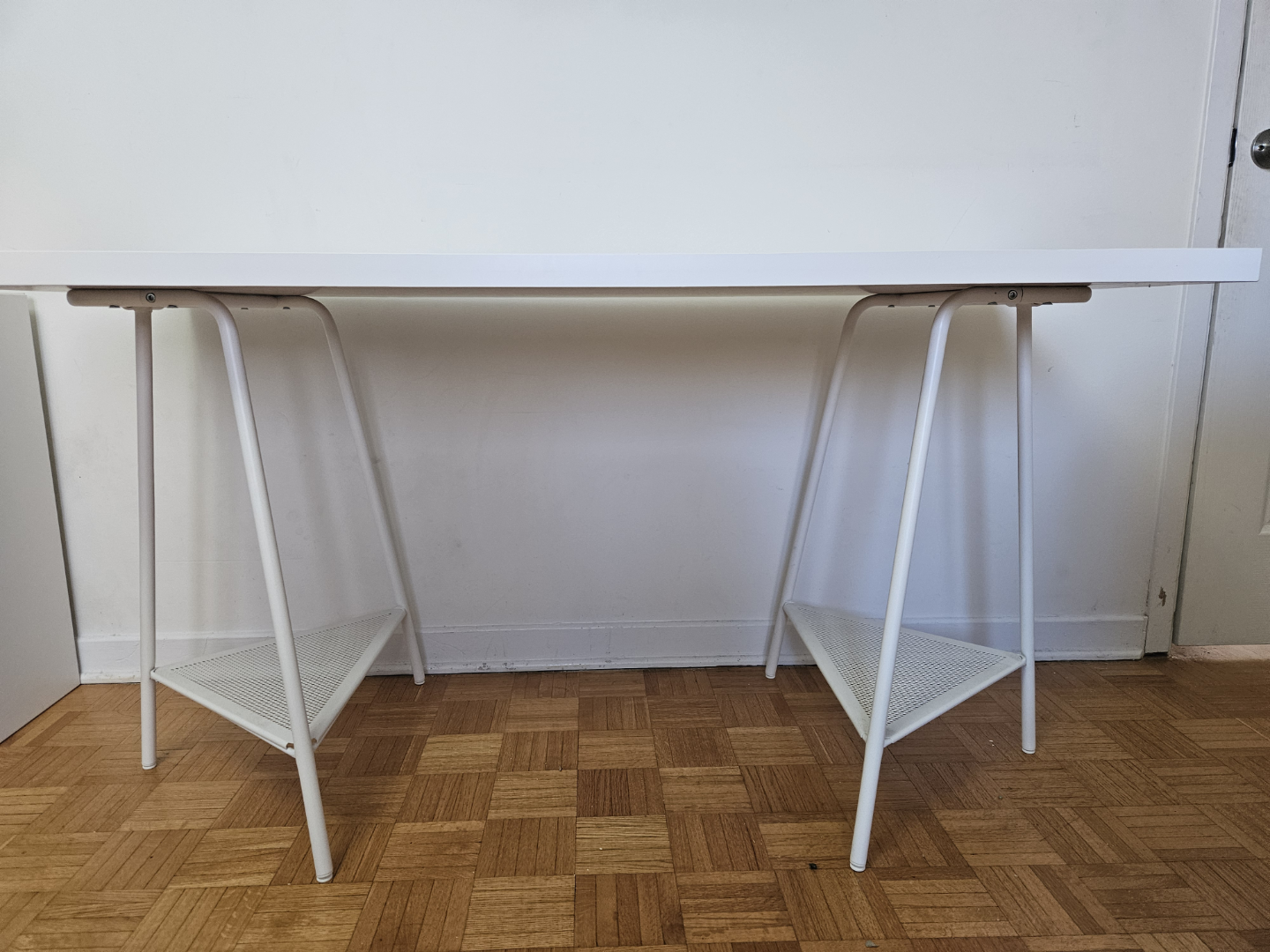 White IKEA Desk with Metal Legs - photo 3