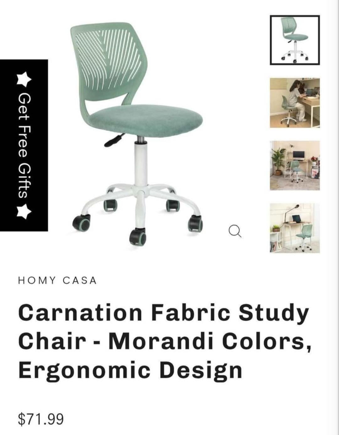 Carnation Fabric Study Chair