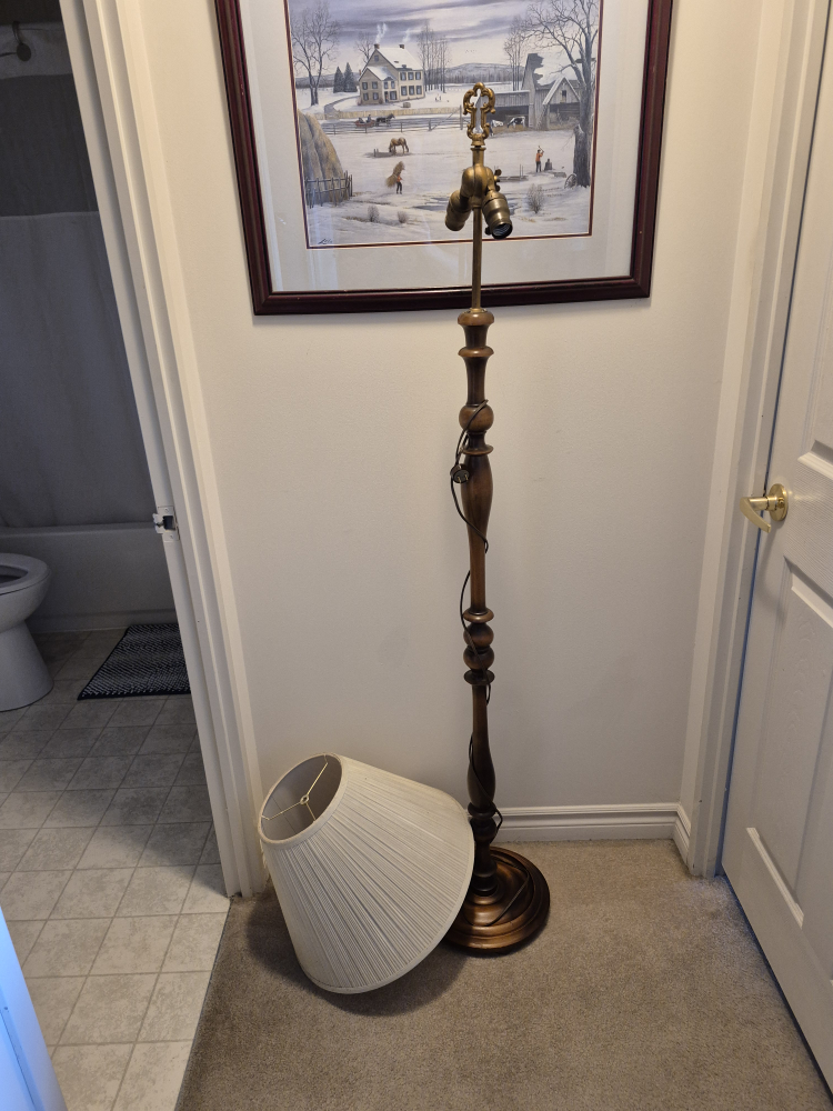Vintage Wooden Floor Lamp with Two Lights! - photo 3