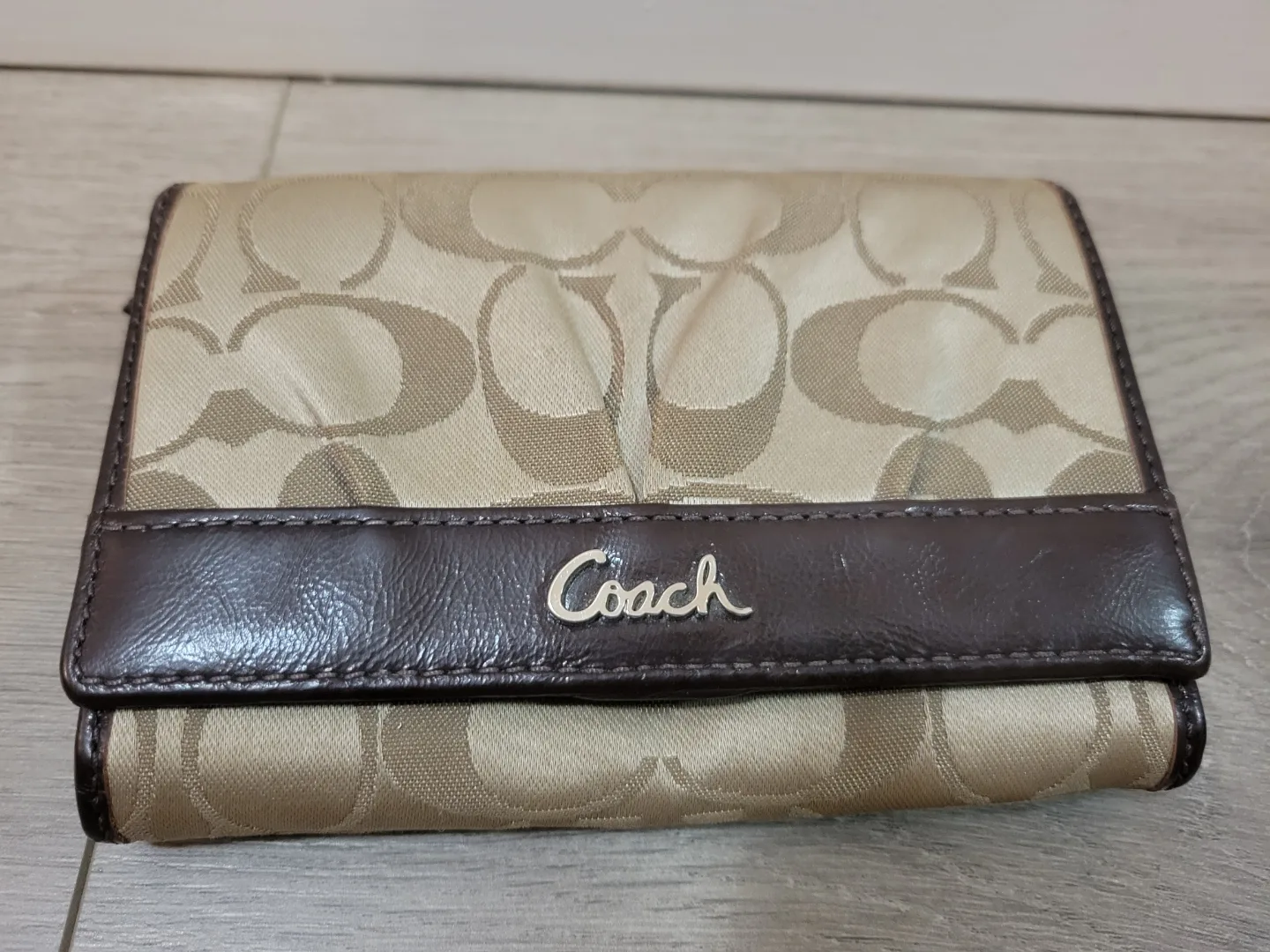 Coach Bi-fold Wallet Brown and Beige thumbnail