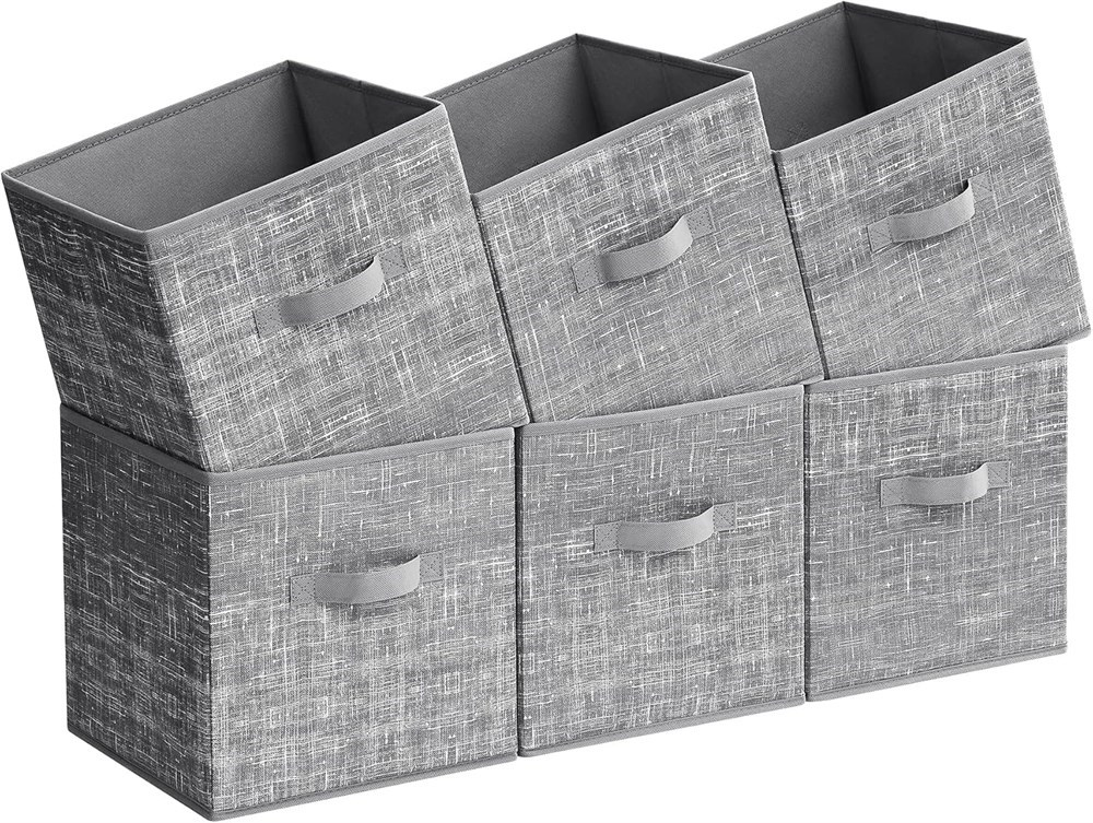 SONGMICS Grey Fabric Storage Cubes (Set of 6)