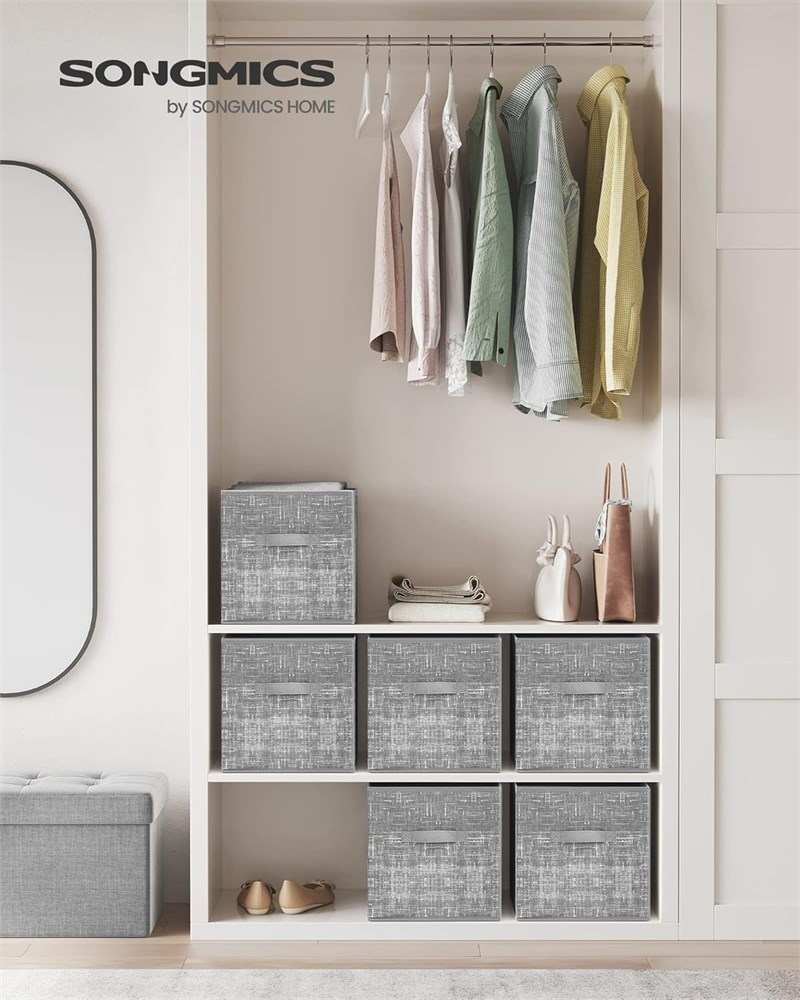 SONGMICS Grey Fabric Storage Cubes (Set of 6) - photo 2