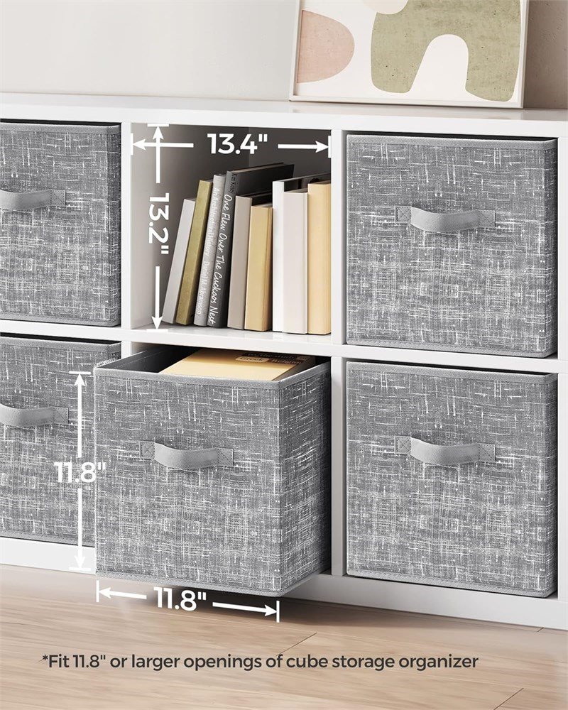 SONGMICS Grey Fabric Storage Cubes (Set of 6) - photo 3