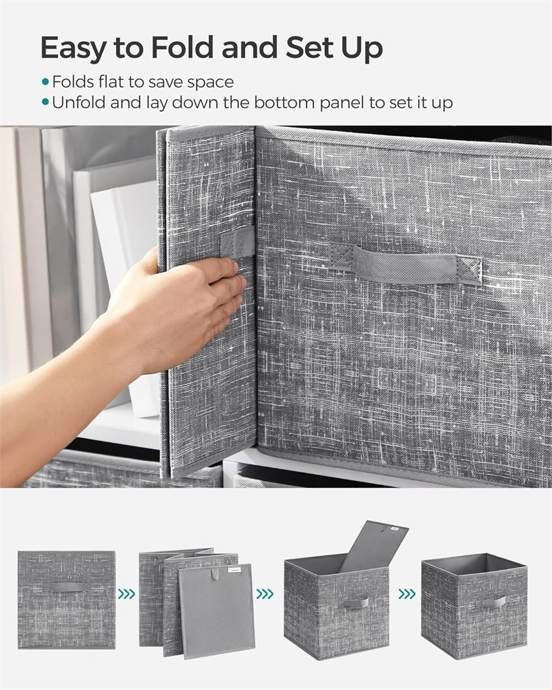 SONGMICS Grey Fabric Storage Cubes (Set of 6) - photo 5