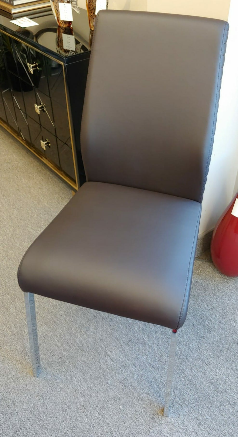 Modern Brown Leather Dining Chair