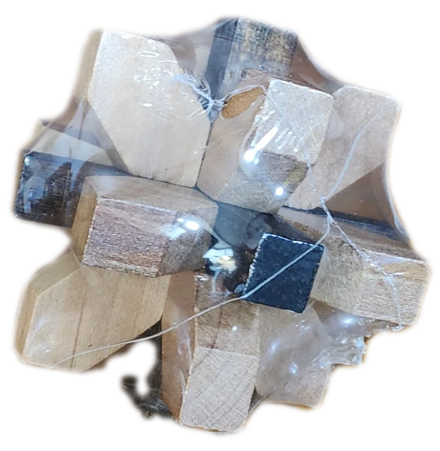 Lot of 4 Wooden Brain Teaser Puzzles image indicator(4)