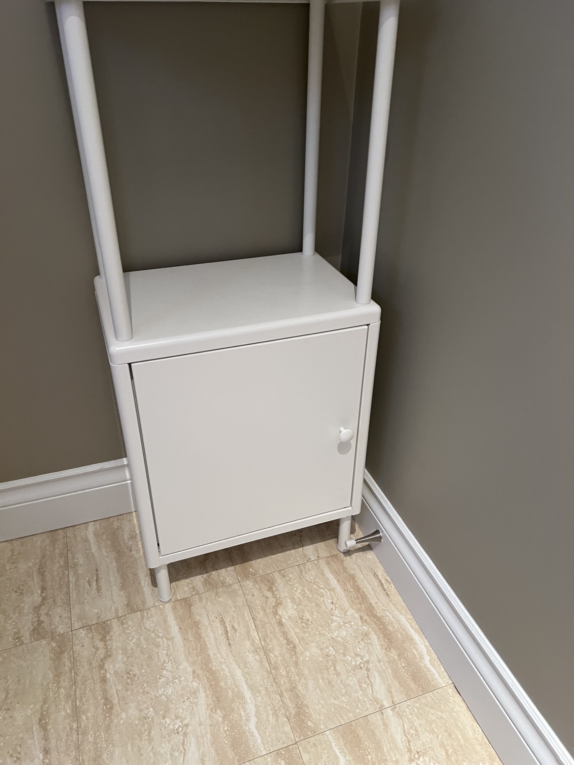 IKEA White Bathroom Corner Shelf with Cabinet - photo 3