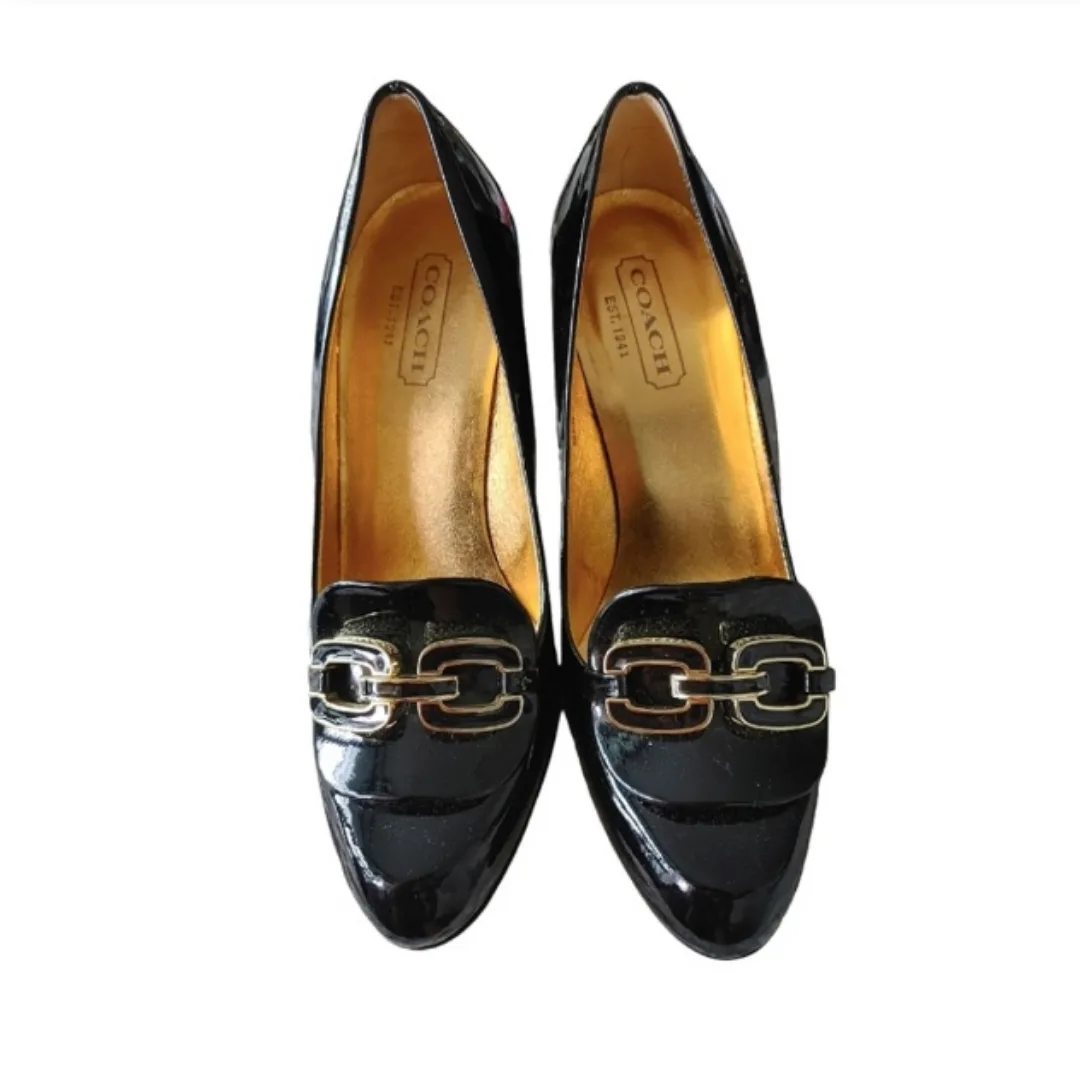 Coach Black Patent Leather Heels image indicator(2)