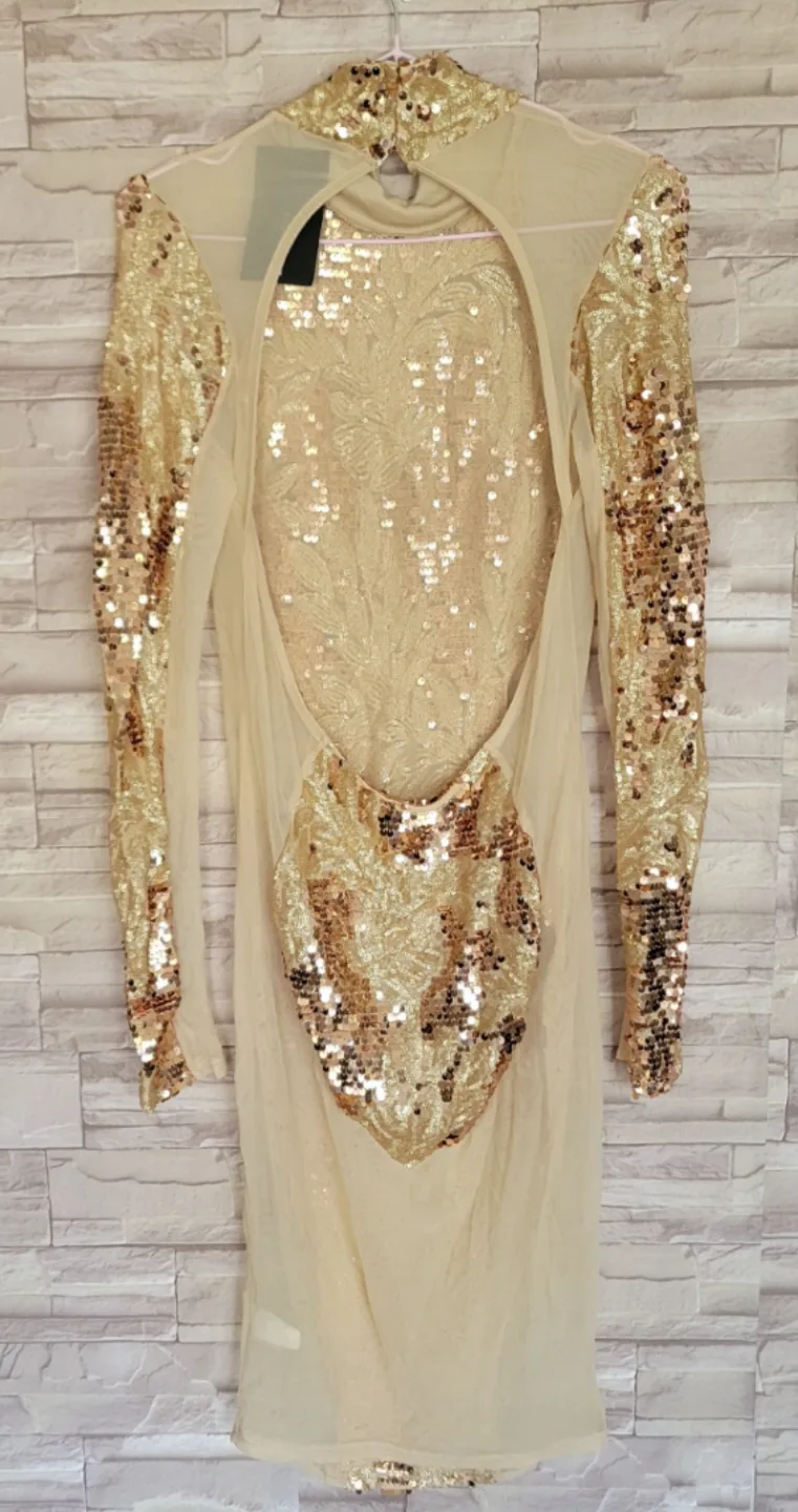 NEW Stunning Gold Sequin Midi Dress *never worn* image indicator(3)