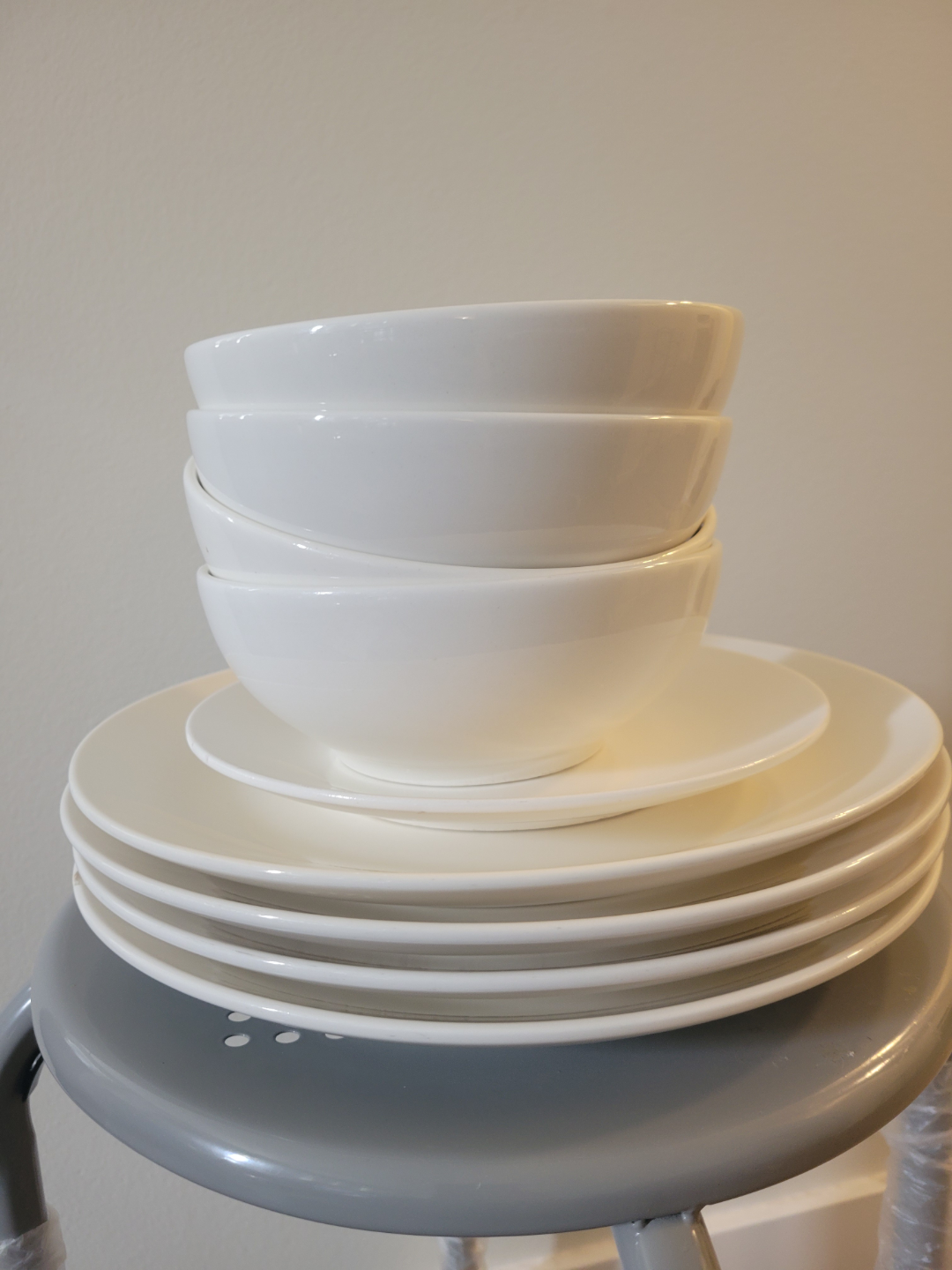 White Dinnerware Set - Bowls & Plates