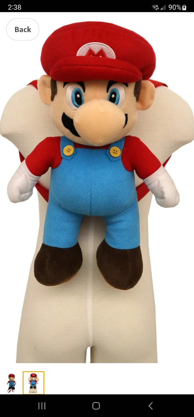 Nintendo Mario 3D 18 inch Plush Backpack image indicator(2)